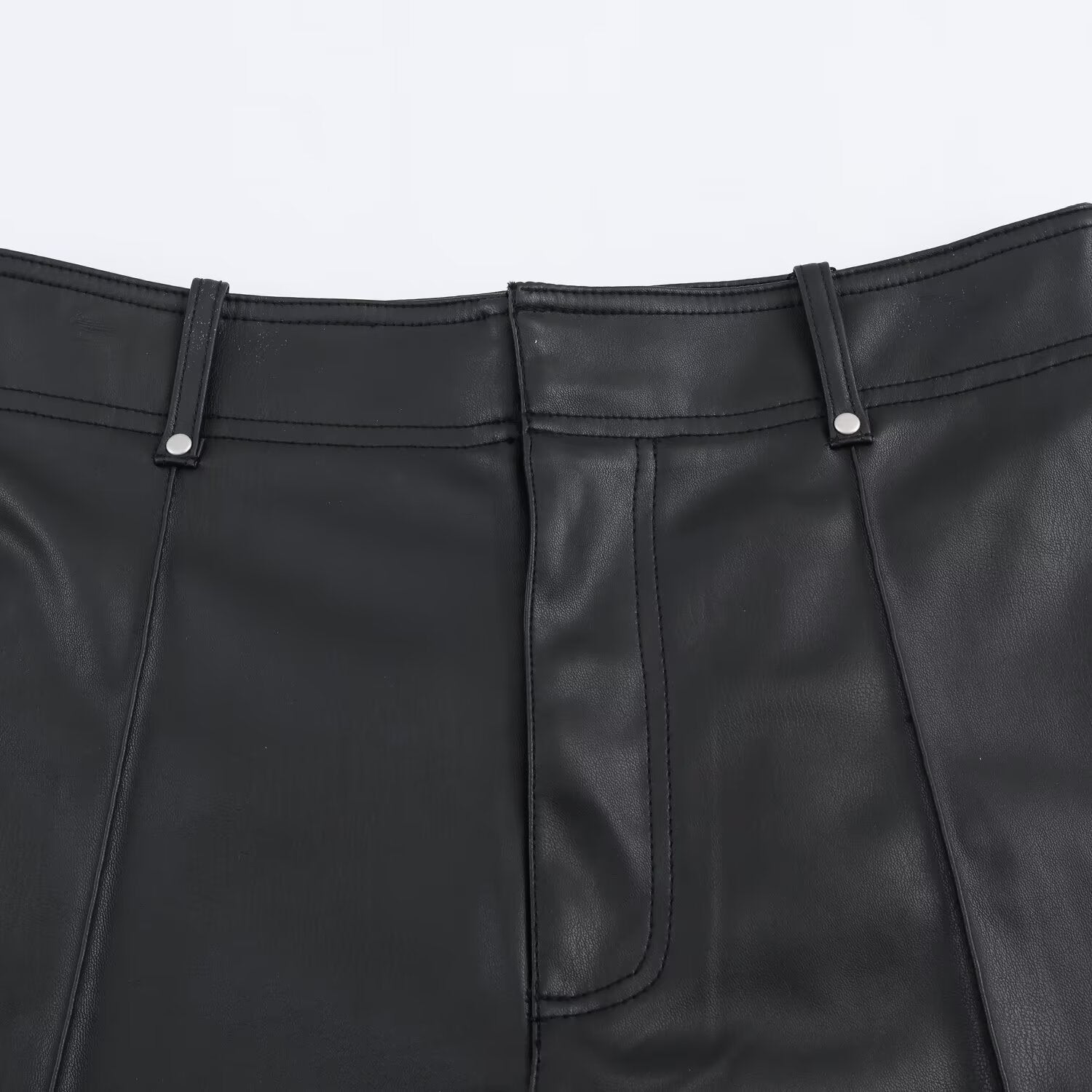 Vintage leather loose cut wide leg pants