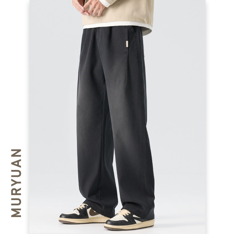 Men's Faux Denim Vintage Bleached Simple Casual Pants