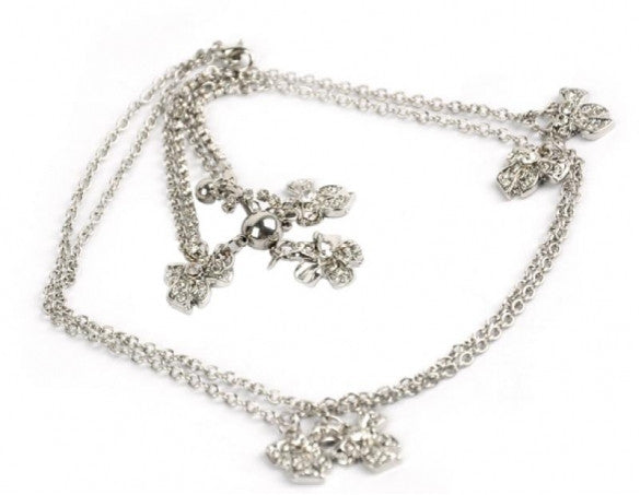 Cross Navel Barbell Bar Ring Body Waist Belly Chain Flower Pendant - Sins & Temptations