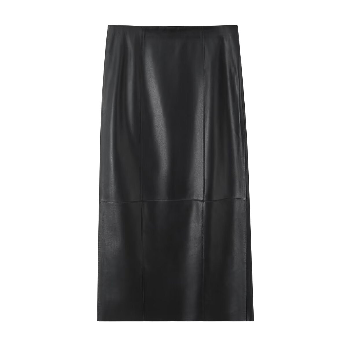 Pure leather strapless+leather skirt for women's wear
