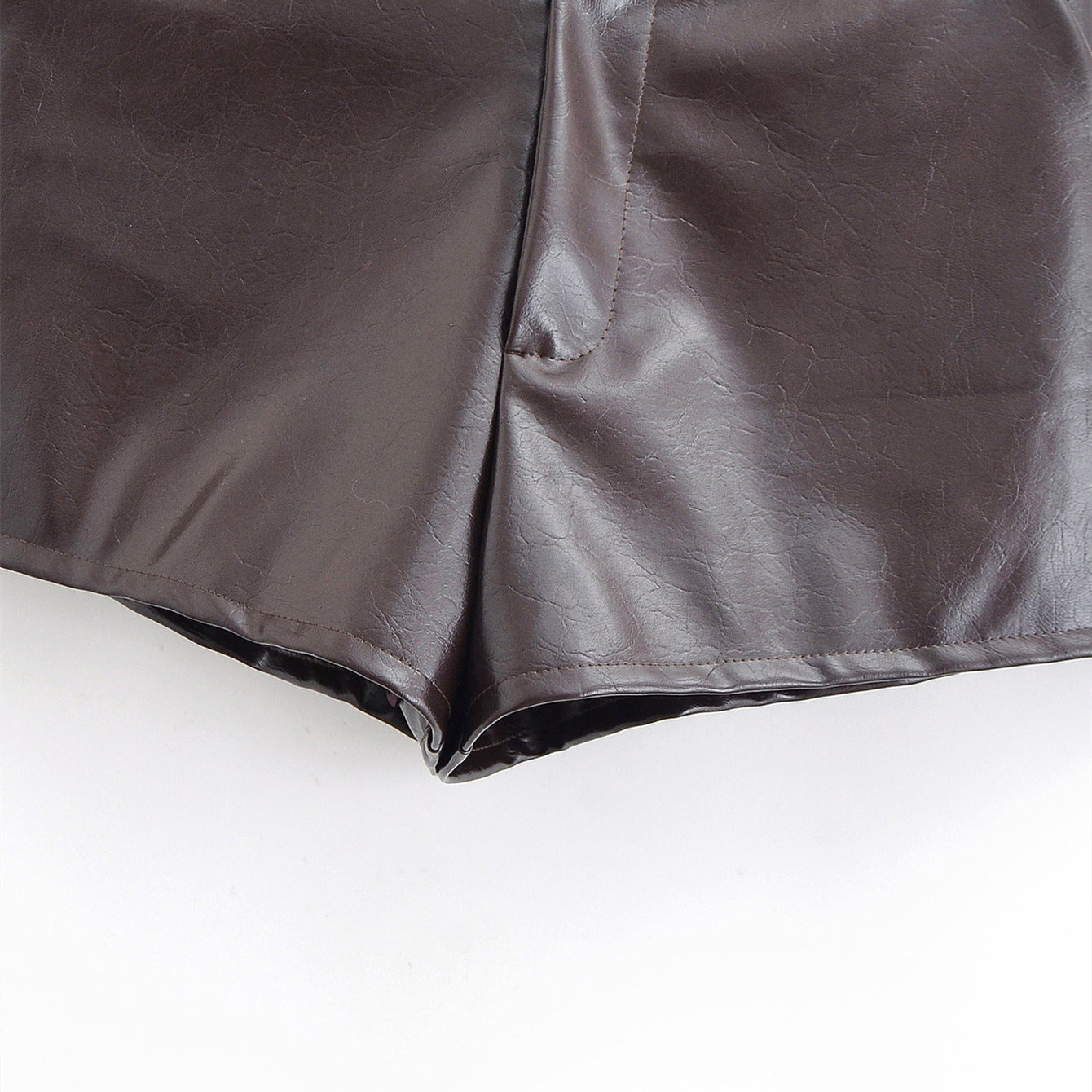 Street Cool Wide Leg Leather Shorts Women's Wear