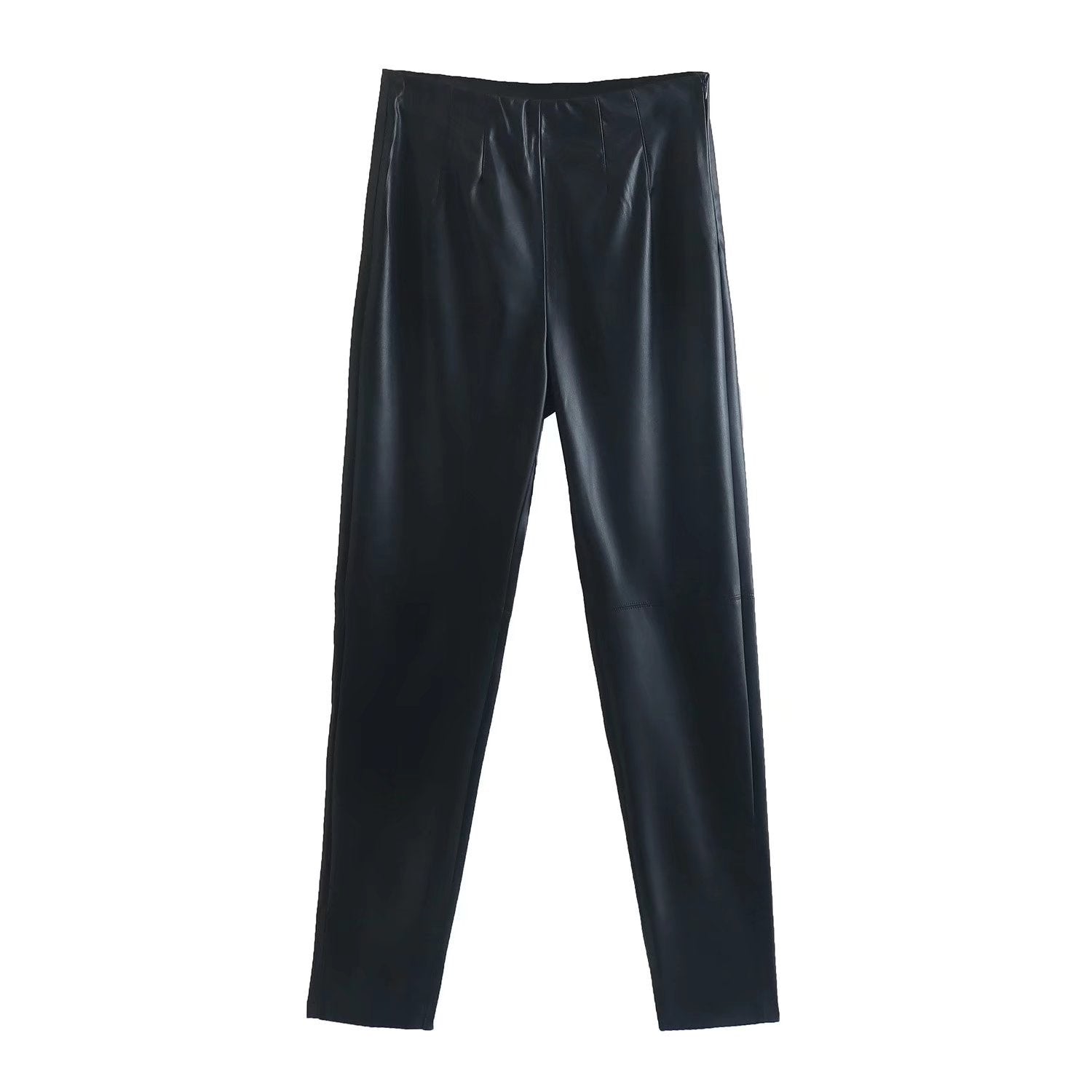 Women Pants  Spring Women's Fashion Faux Leather High Waist Leggings Trousers Vintage Elegant Female Casual Trousers