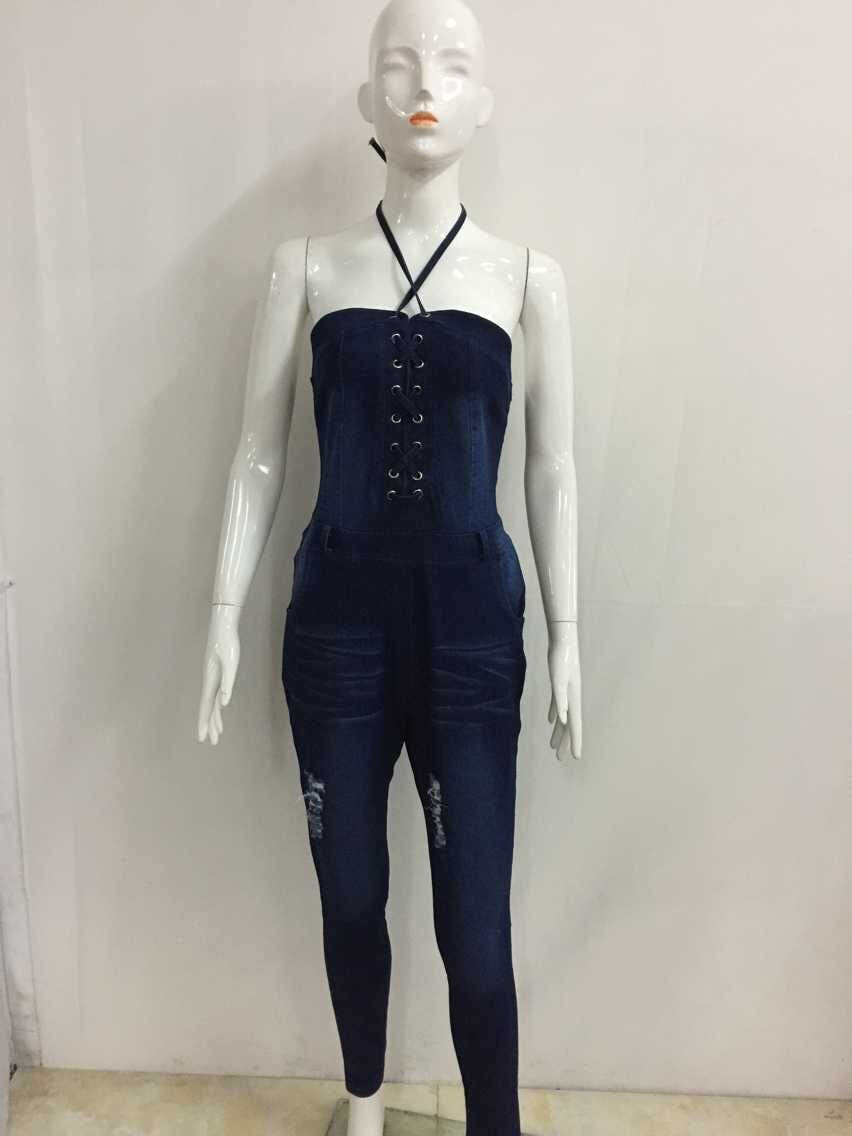 Trendy Wash Ripped Suspender Denim Jeans Jumpsuit Romper - Sins & Temptations