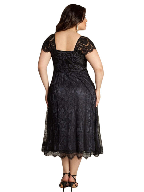 XL-3XL Women Black Long Clubwear Dress - Sins & Temptations
