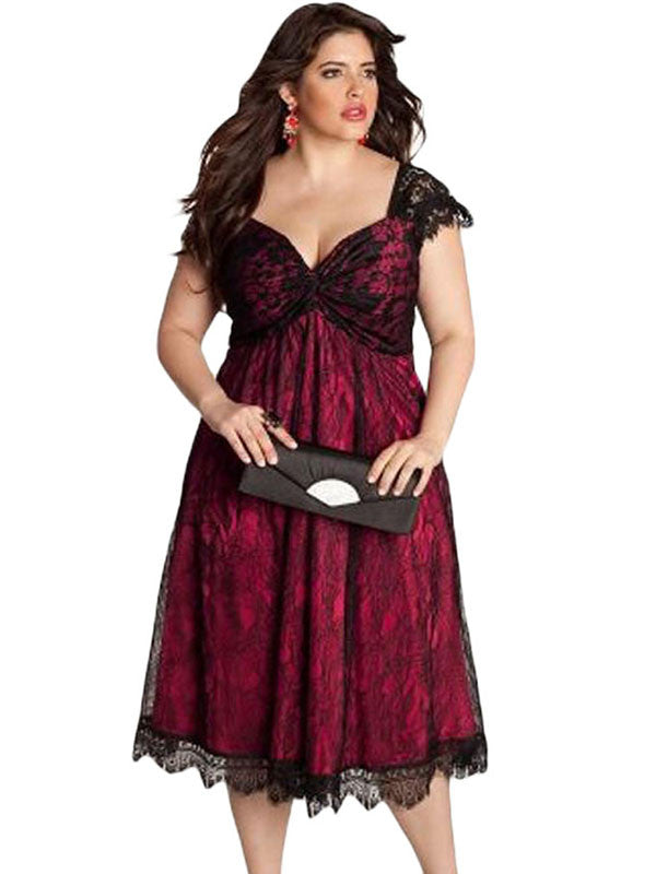 XL-3XL Women Red Clubwear Long Dress - Sins & Temptations