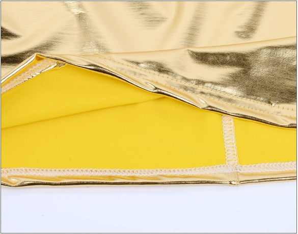 Faux Leather Metallic Shiny Skirt - Sins & Temptations