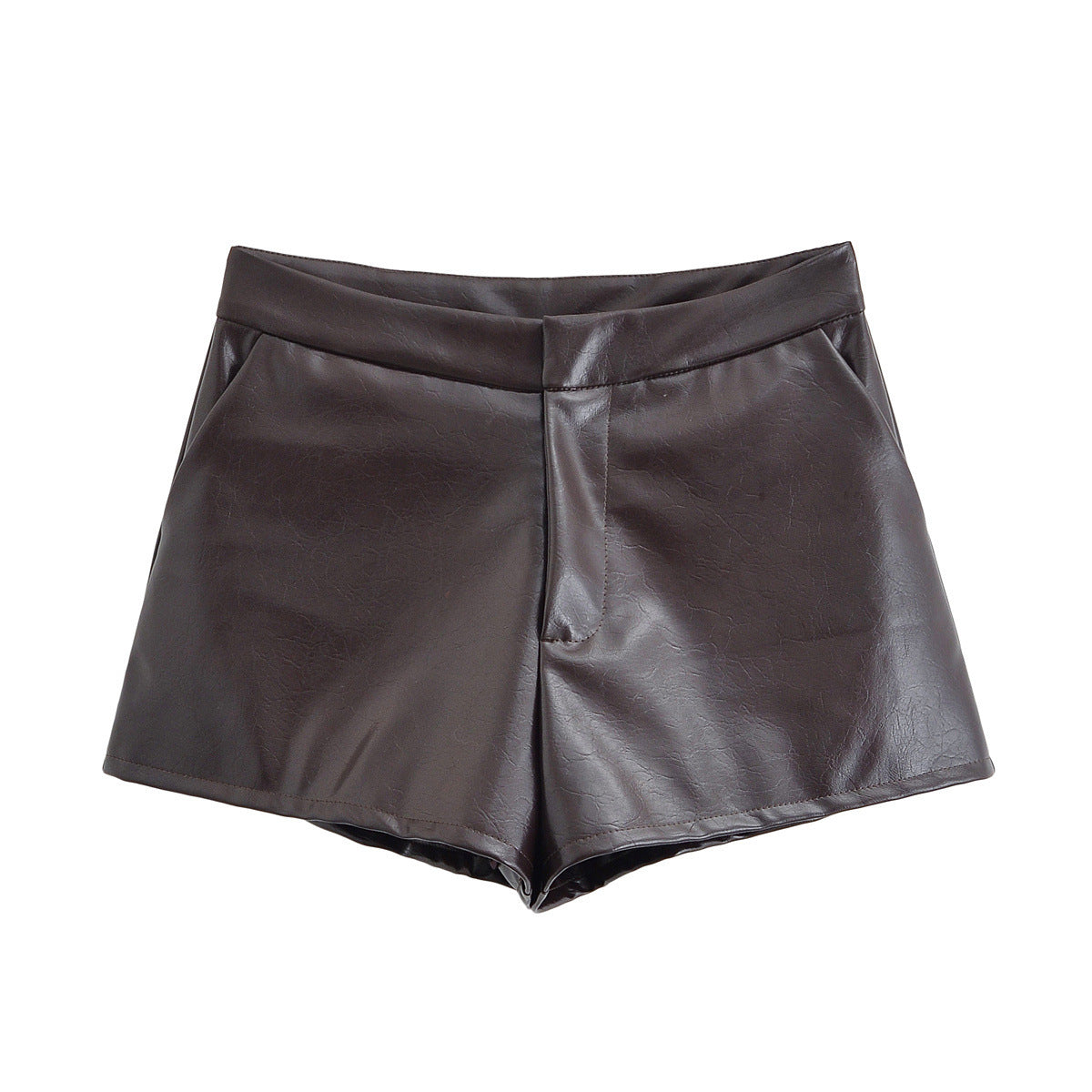 Street Cool Wide Leg Leather Shorts Women's Wear