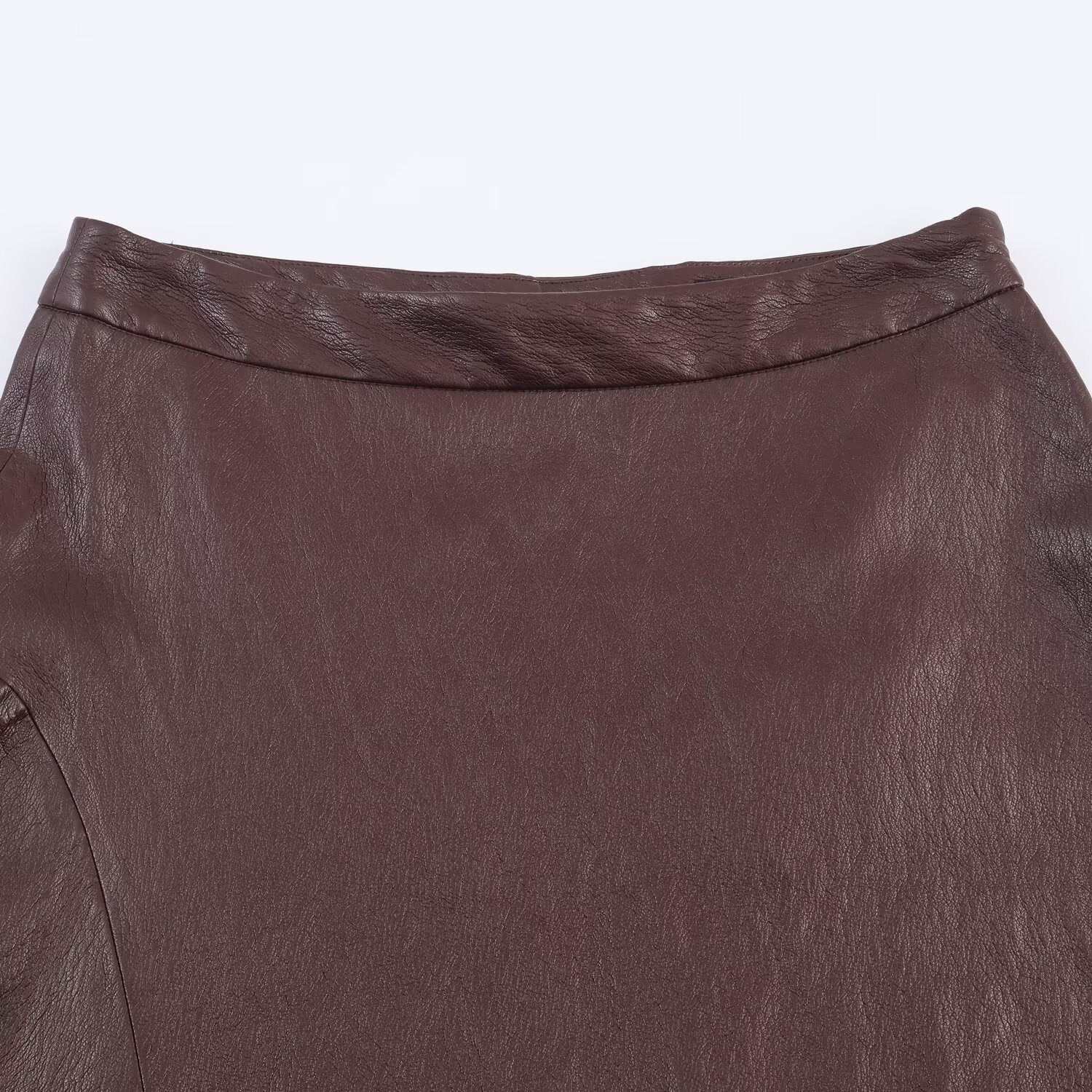 Leather effect waistband MIDI skirt