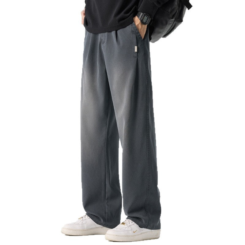 Men's Faux Denim Vintage Bleached Simple Casual Pants