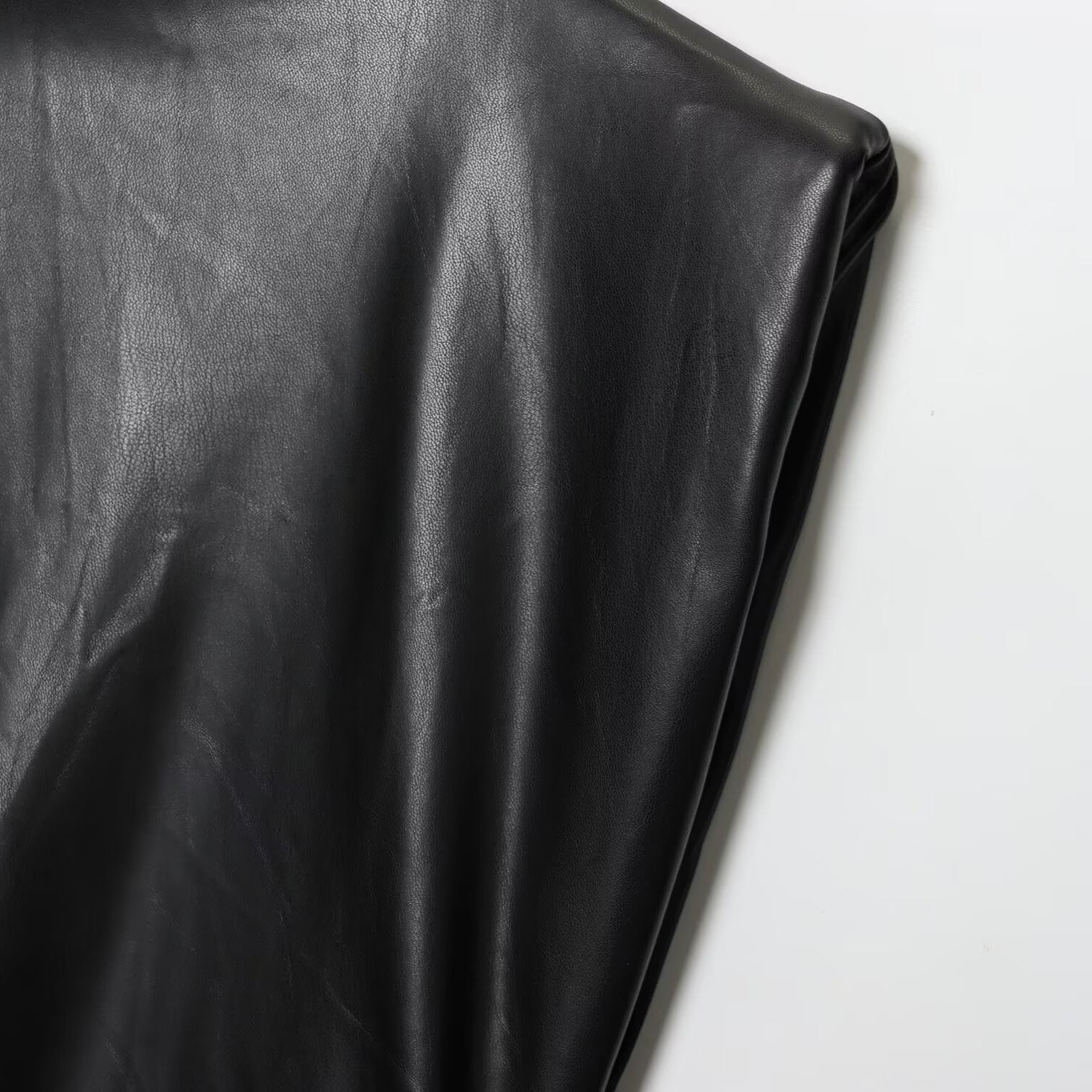 Imitation leather shoulder pad short dress for spring
