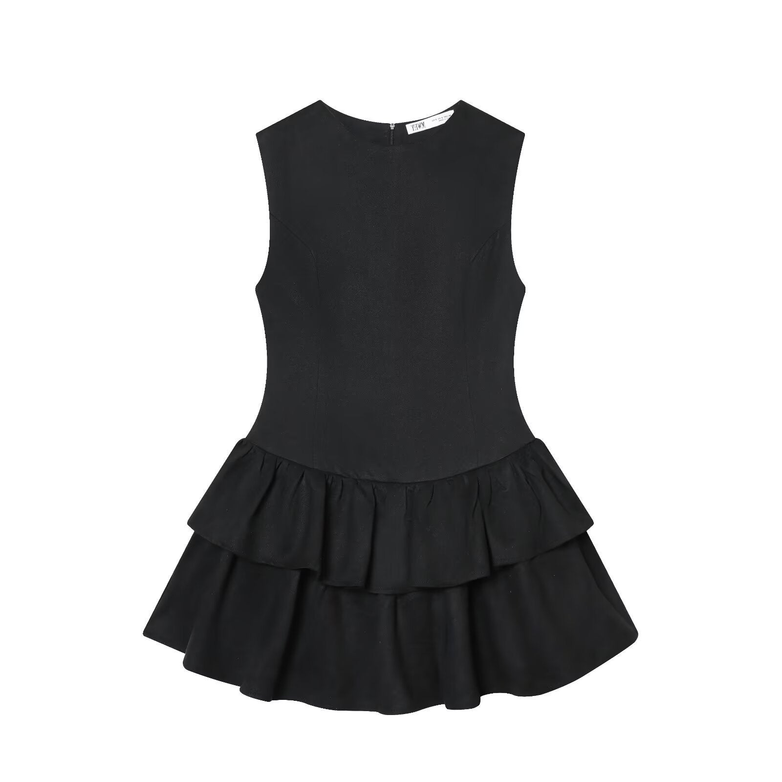 Layered Faux Suede Texture Mini Dress