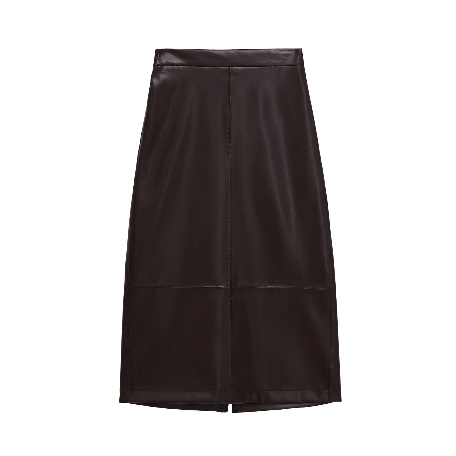 Elastic waist split leather skirt for women's wear