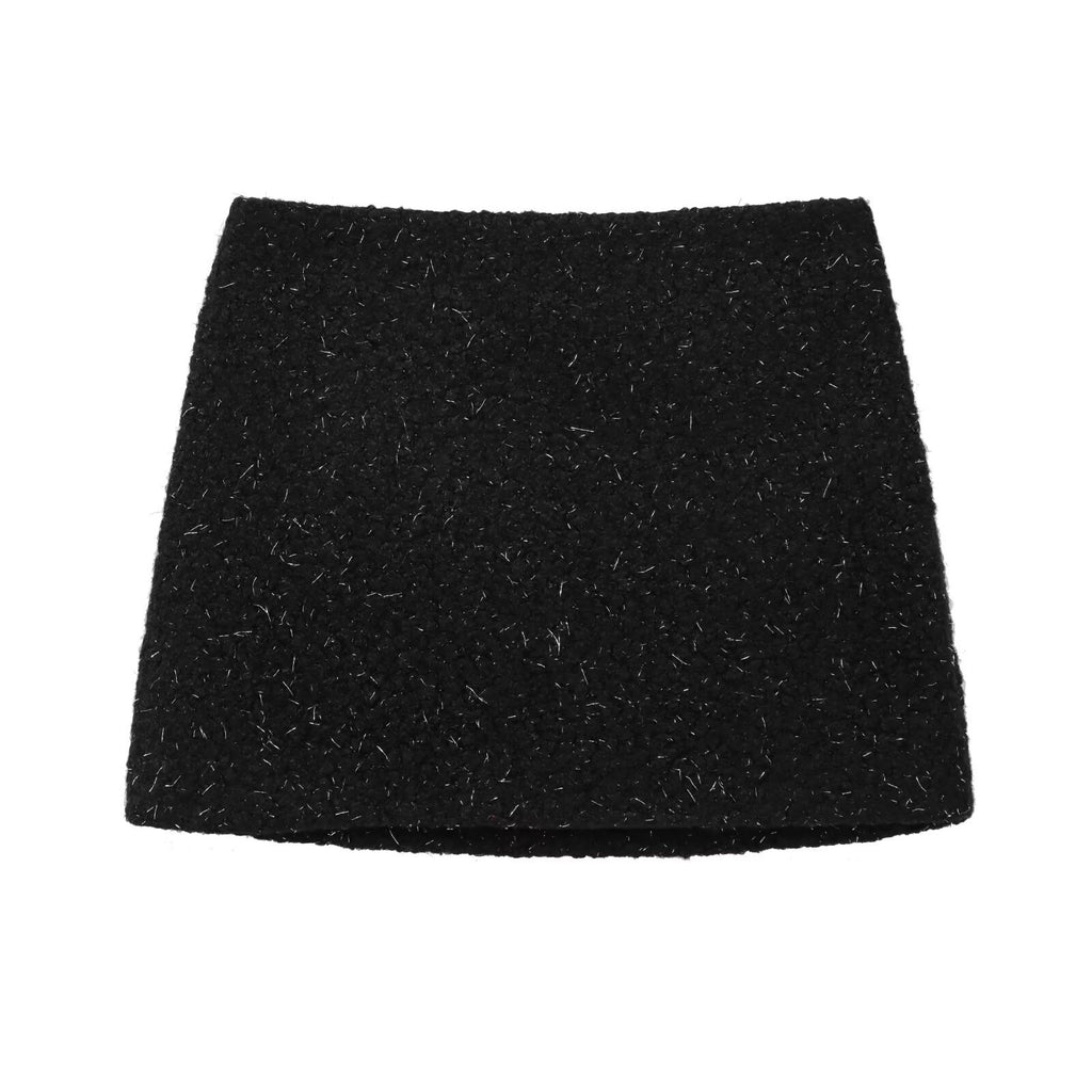 Simple small fragrant pearl leather short half body skirt