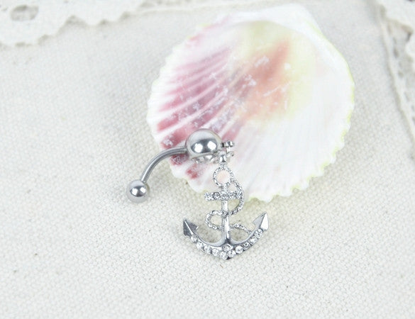 Anchor Style Belly Body Piercing Dangle Navel Ring - Sins & Temptations