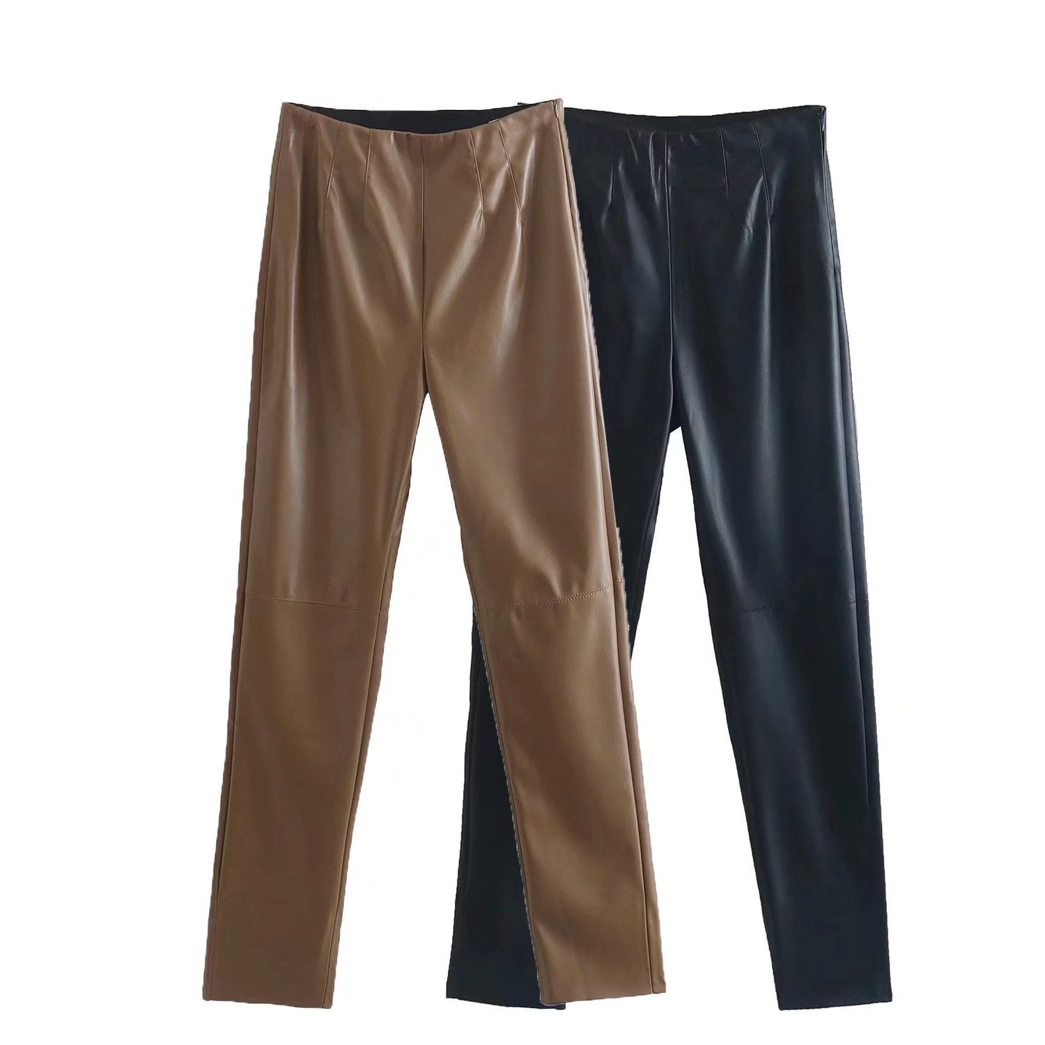 Women Pants  Spring Women's Fashion Faux Leather High Waist Leggings Trousers Vintage Elegant Female Casual Trousers