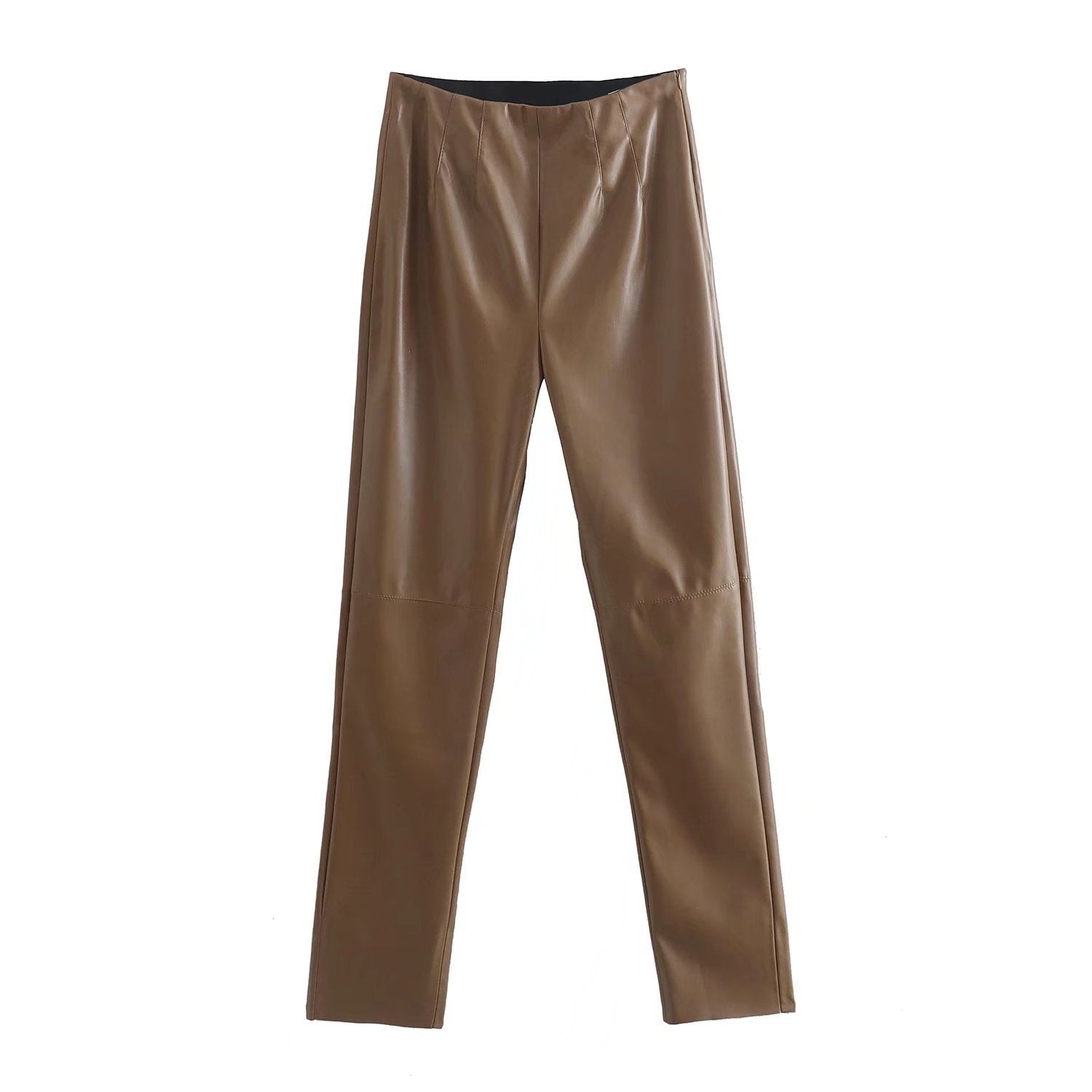 Women Pants  Spring Women's Fashion Faux Leather High Waist Leggings Trousers Vintage Elegant Female Casual Trousers