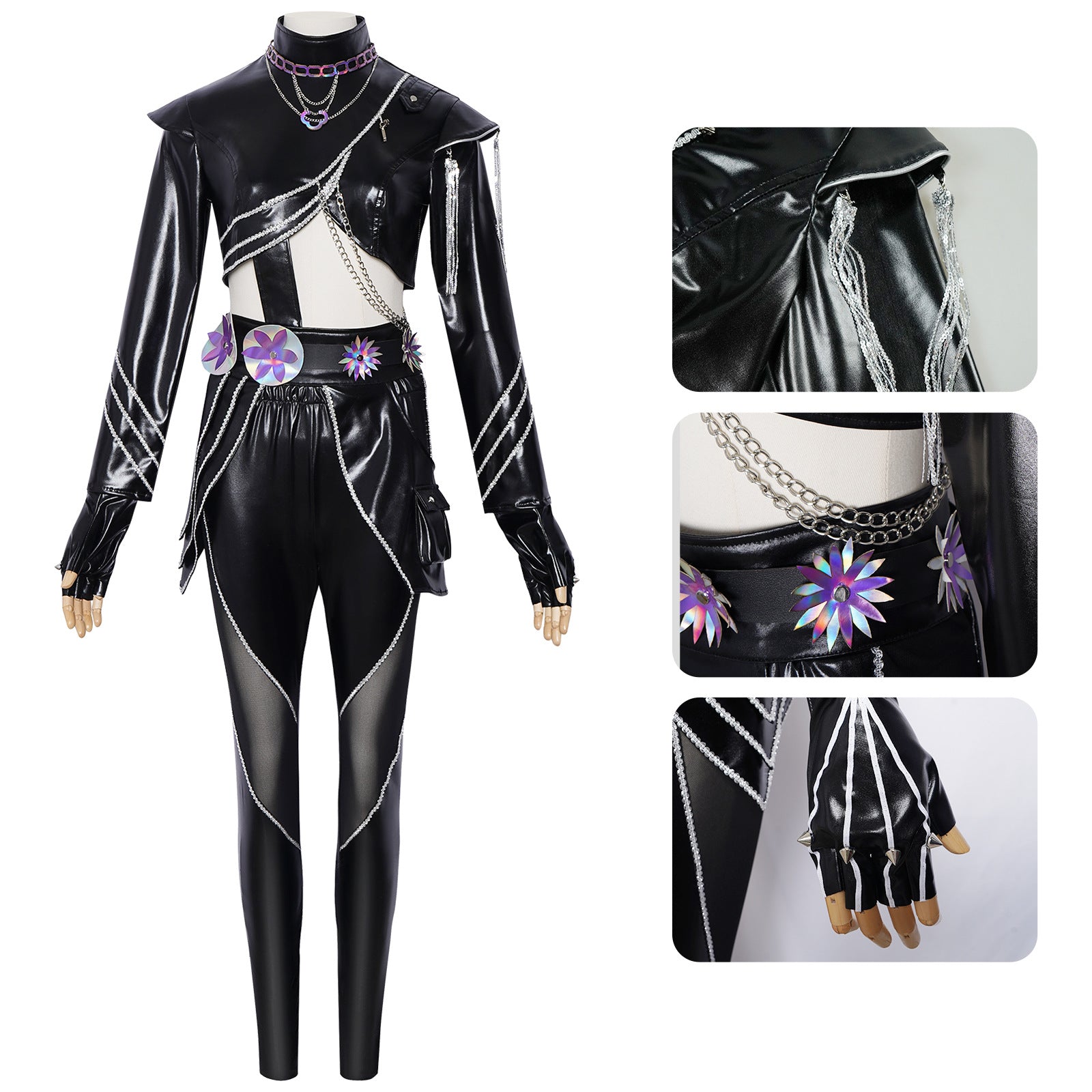 Witch Hunt cosplay costume Rumizo Emira black leather bodysuit cosplay