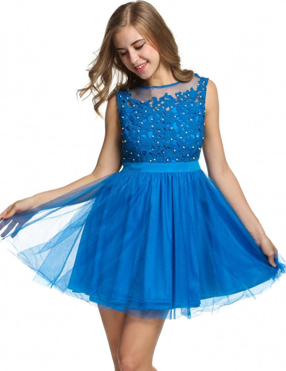 Sleeveless Sundress Floral Elegant Banquet Cocktail Party Wedding & Bridesmaid Dress - Sins & Temptations