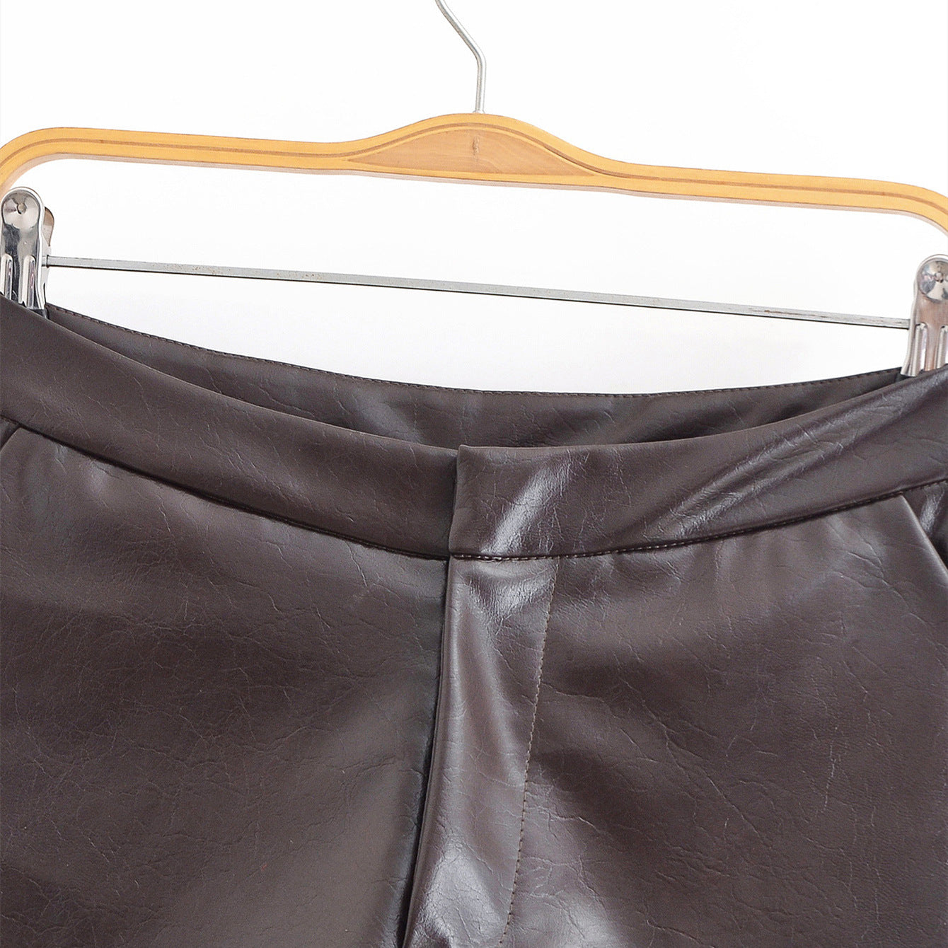 Street Cool Wide Leg Leather Shorts Women's Wear