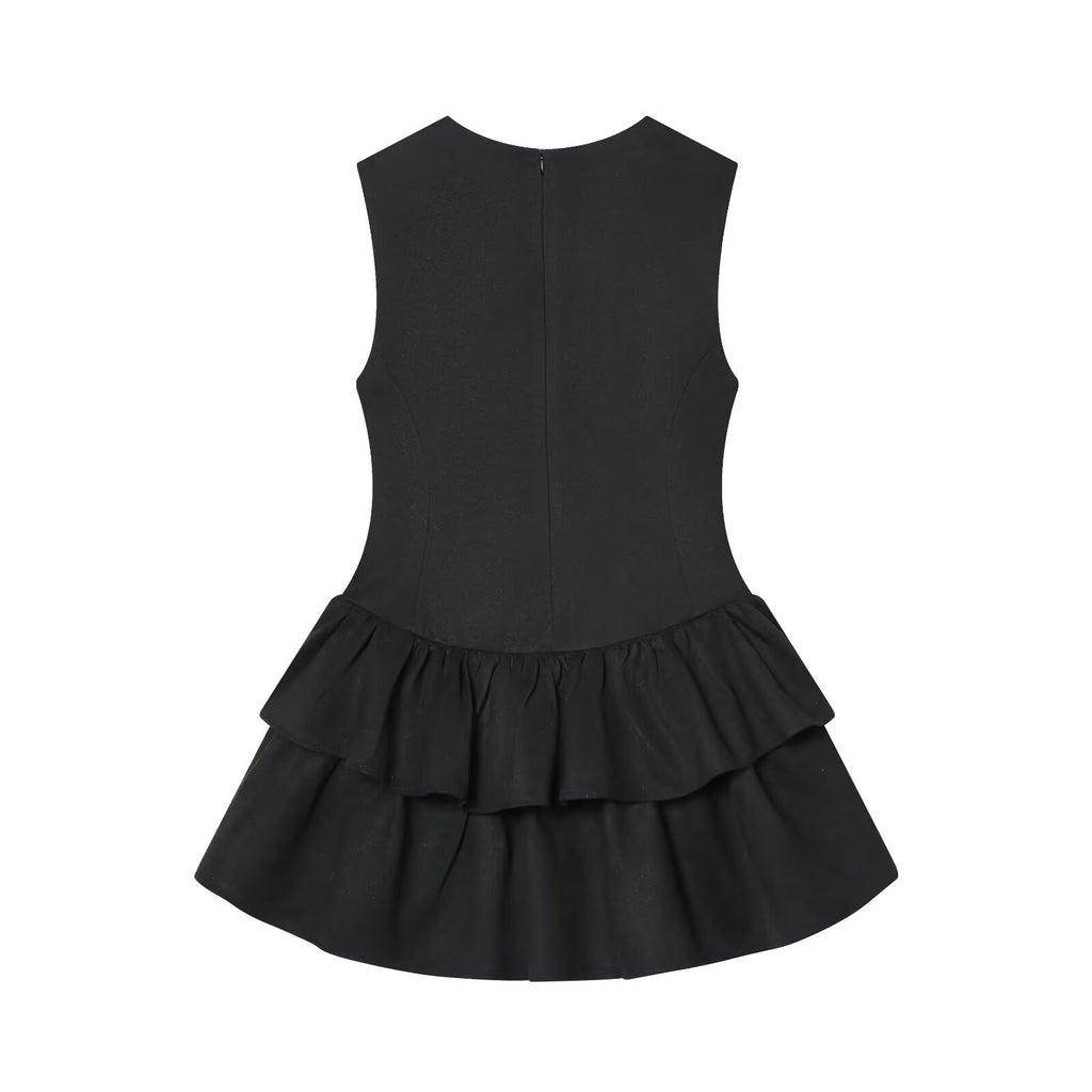 Layered Faux Suede Texture Mini Dress