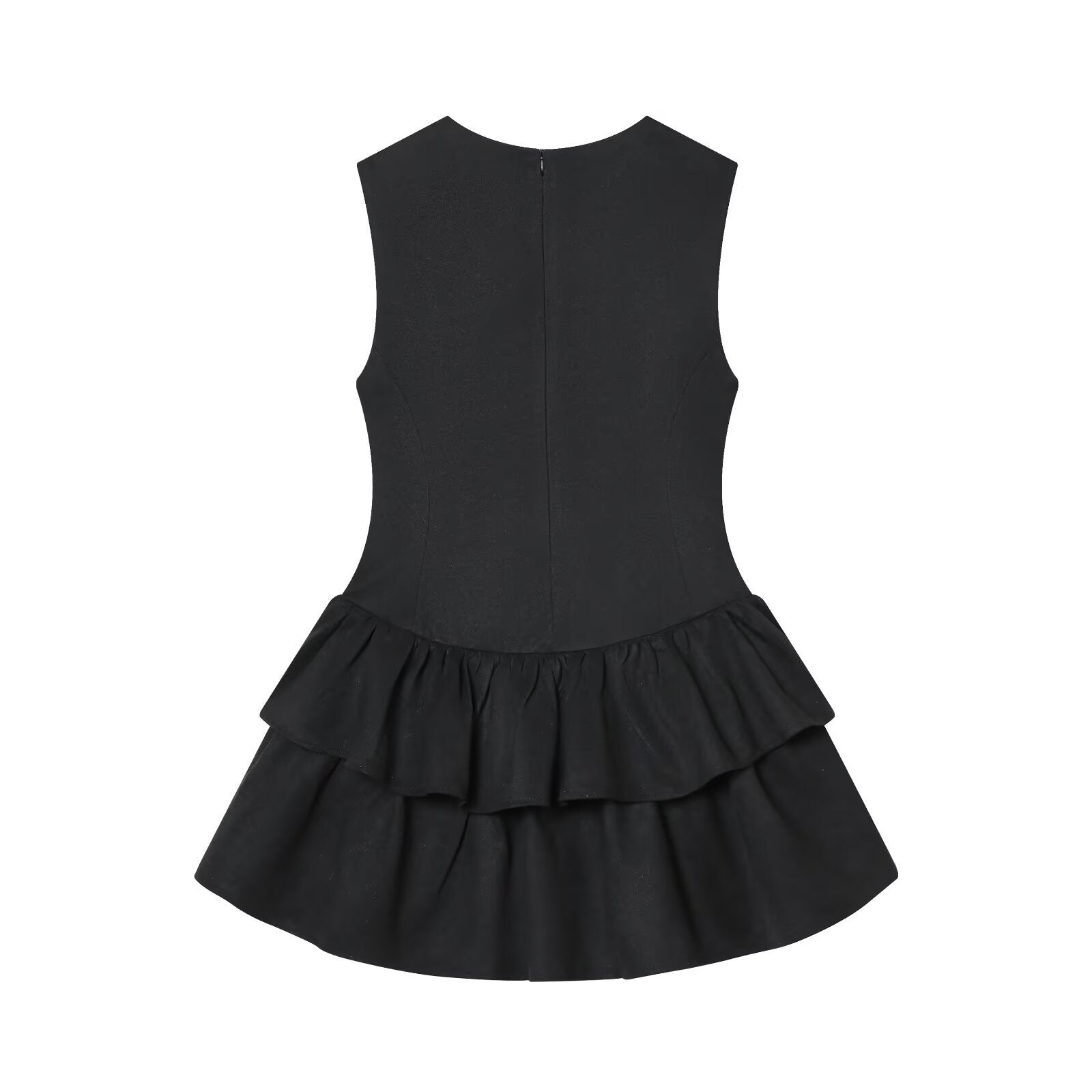 Layered Faux Suede Texture Mini Dress