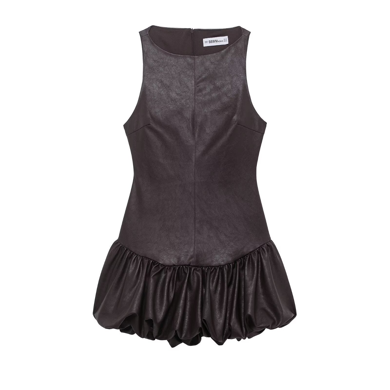 Leather effect jumpsuit style dress
