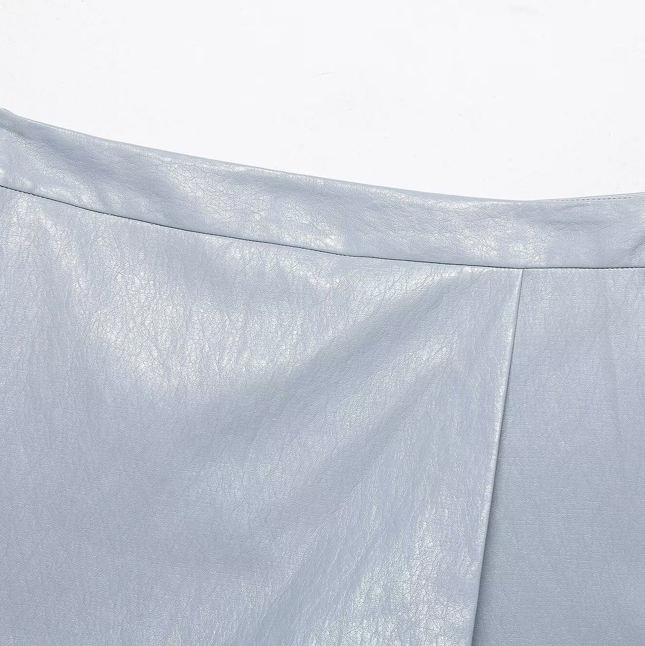 Faux Leather Double Lapel Skirt Pants Casual