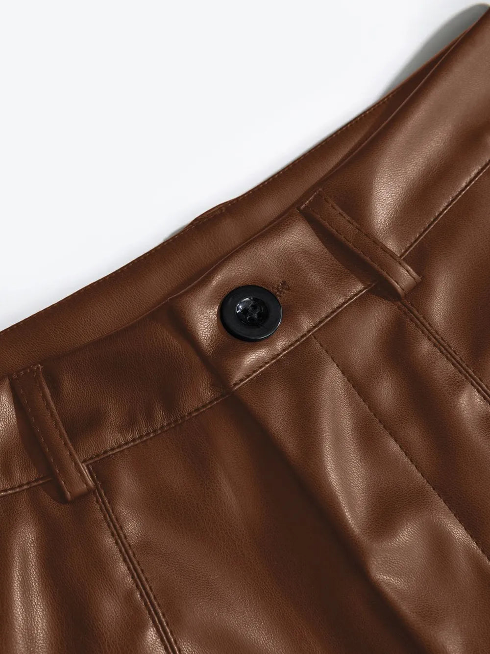 PU Leather High Rise Shorts