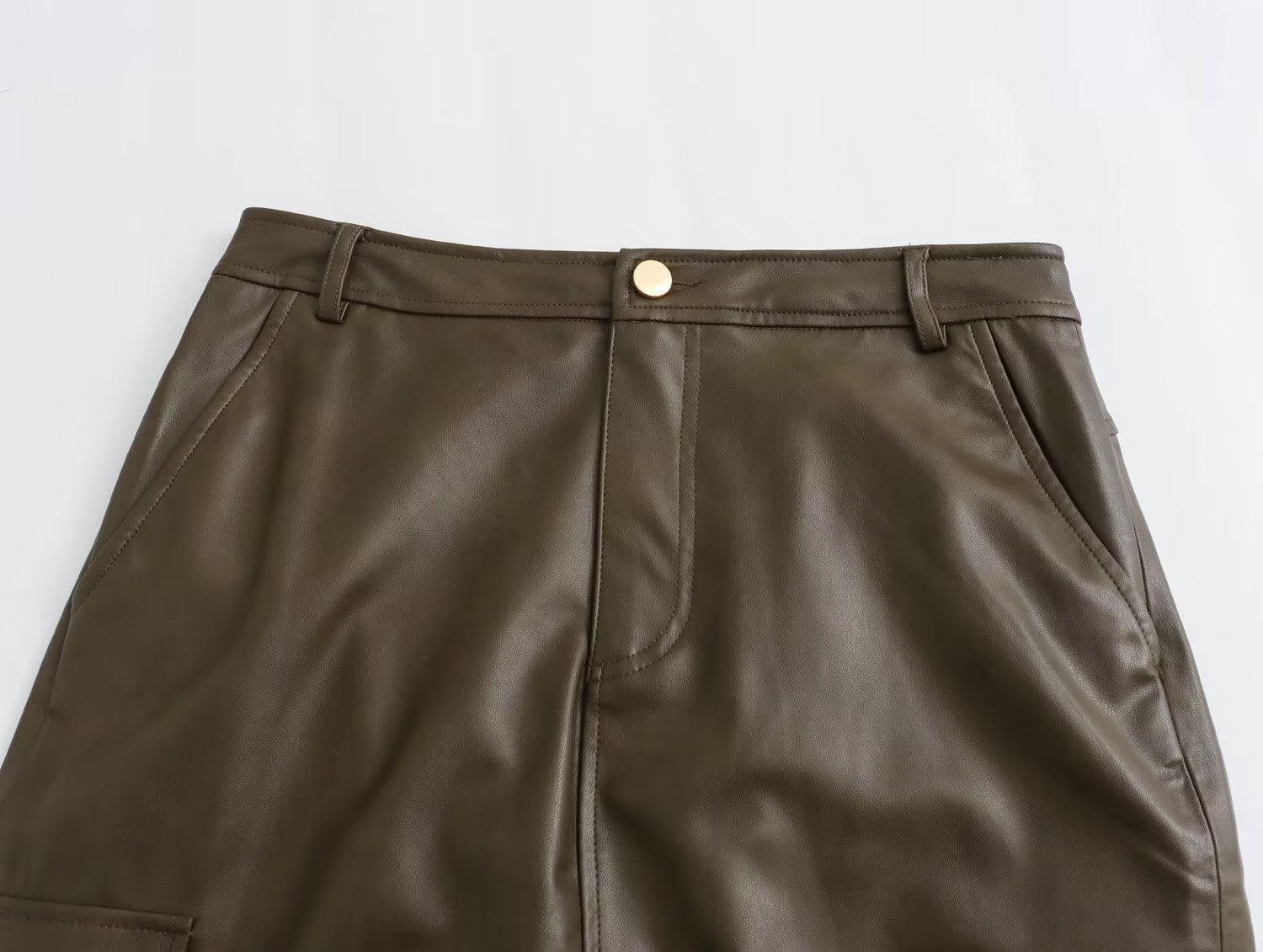 Faux Leather Midi Skirt Women High Waist Long Skirts for Women Autumn Slit Plush Women's Skirt Streetwear Basic Woman Skirt
