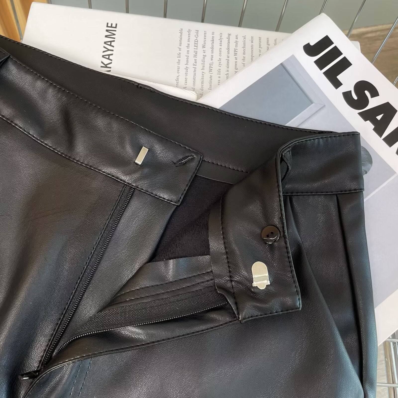 Street casual leather shorts