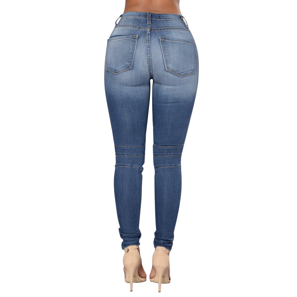 Body Hugging Skinny Regular Blue Jean Pants - Sins & Temptations
