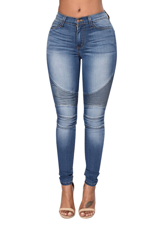 Body Hugging Skinny Regular Blue Jean Pants - Sins & Temptations