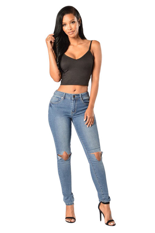 Liberty Destructive Denim Trouser Jeans Pant Worn Out Ripped Knee - Sins & Temptations
