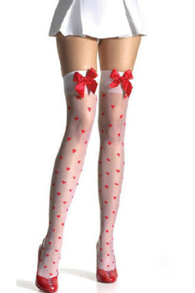 White Stocking with Red Dot and Bow - Sins & Temptations