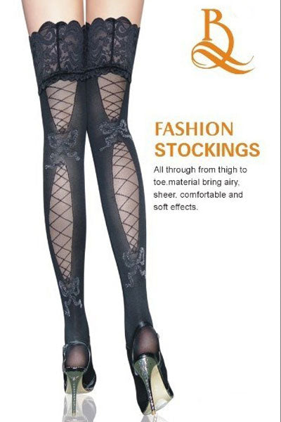 Over Knee Sexy Black Stocking - Sins & Temptations