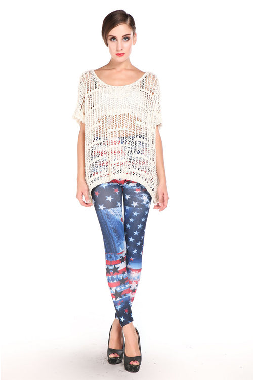 Printed Leggings with Sky Galaxy Pattern - Sins & Temptations
