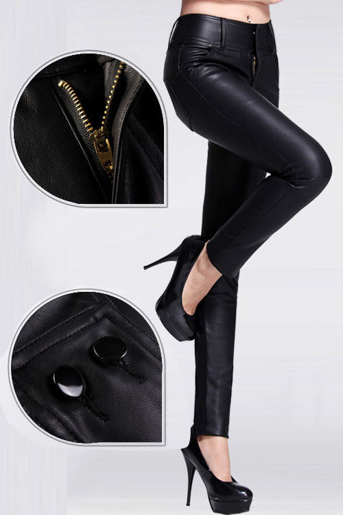 High Waist PU Leather Pencil Pants - Sins & Temptations