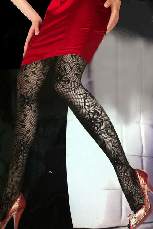 Flower Pattern Net Stocking - Sins & Temptations