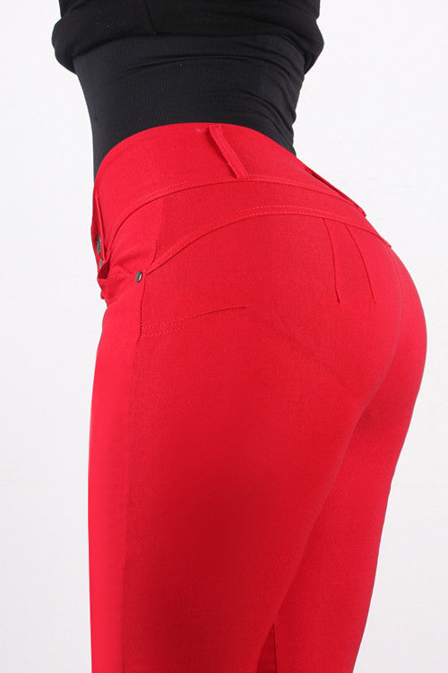 Classic Booty Control Stretch Red Butt shaper Pants Bum Lifter Pants - Sins & Temptations