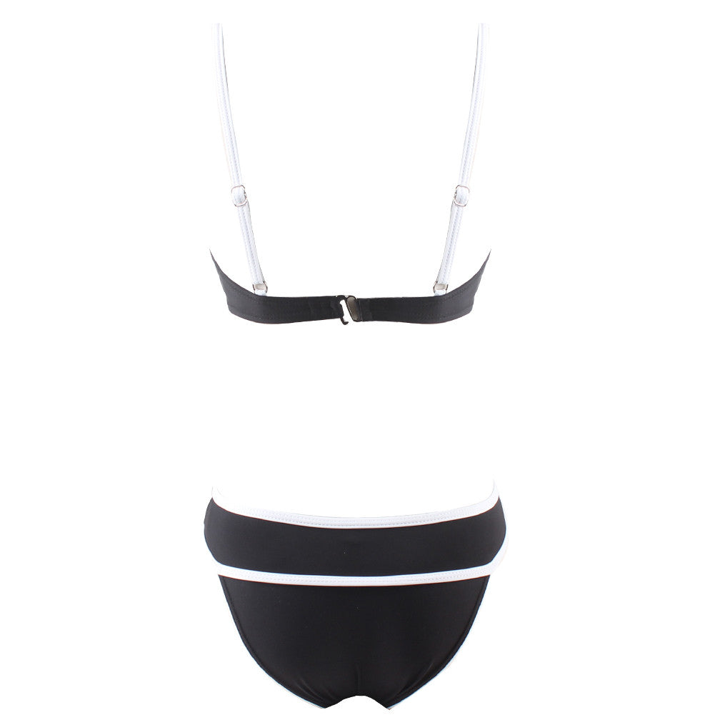 Vintage Padded Underwired Black Scalloped Swimwear Clasp - Sins & Temptations