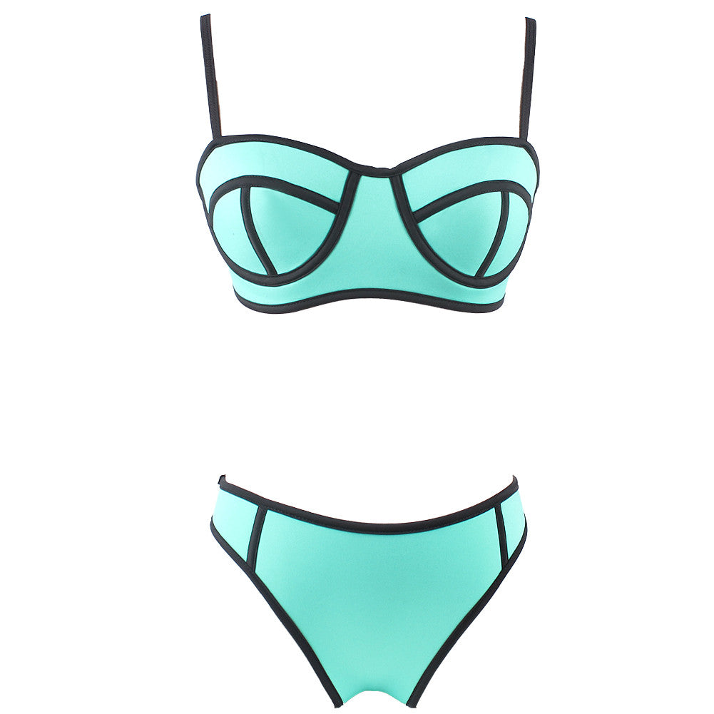Boldly Bright Blue Supportive Bathing Suits Adjustable Straps Swimwear - Sins & Temptations
