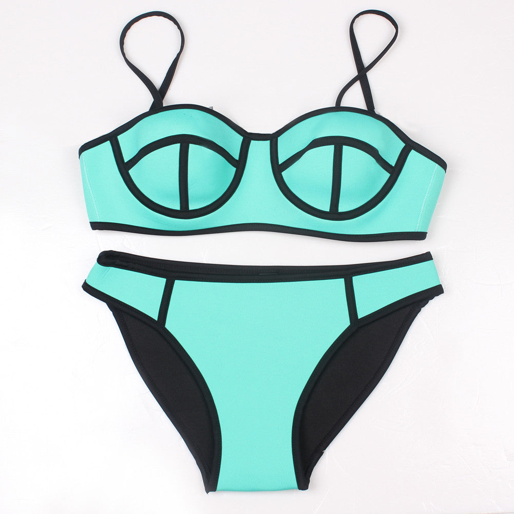 Boldly Bright Blue Supportive Bathing Suits Adjustable Straps Swimwear - Sins & Temptations