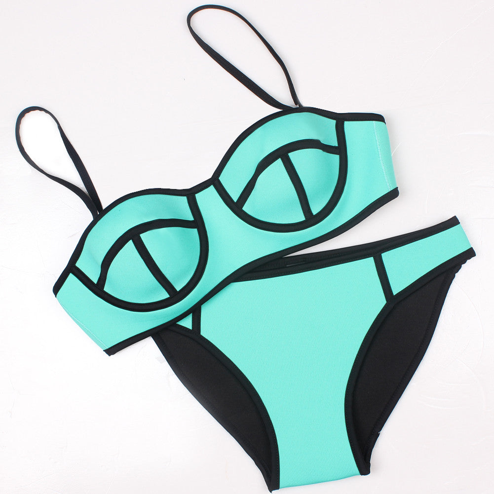 Boldly Bright Blue Supportive Bathing Suits Adjustable Straps Swimwear - Sins & Temptations