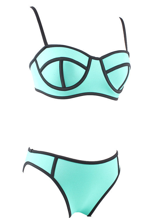 Boldly Bright Blue Supportive Bathing Suits Adjustable Straps Swimwear - Sins & Temptations