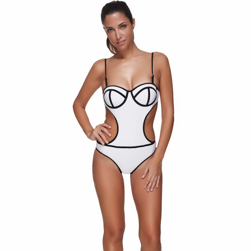 Stunning Scallop Padded Open Side Large One Piece Swimwear - Sins & Temptations