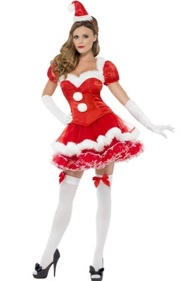 Naughty Red Adult Mrs Santa Christmas Costumes Tutu Skirt Dress