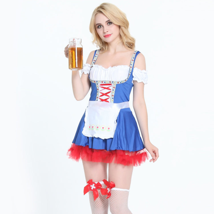 Flashy Off Shoulder Ruffle Skater German Beer Stewardess Girl Costume - Sins & Temptations