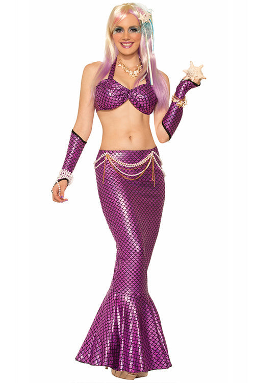 Shimmery Ariel Sea Halter Purple Mermaid Costume Set - Sins & Temptations