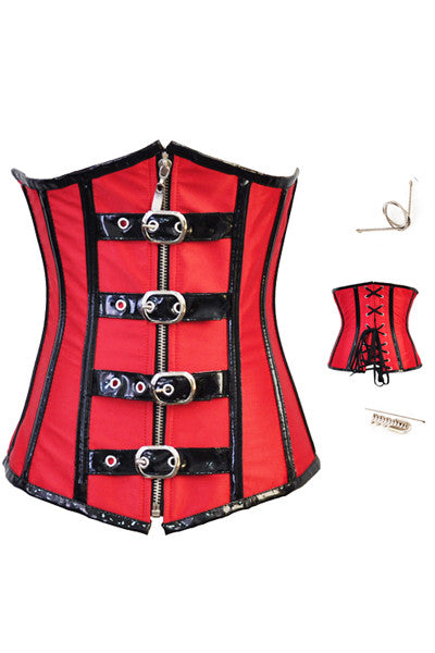 Strap Red Underbust Corset - Sins & Temptations