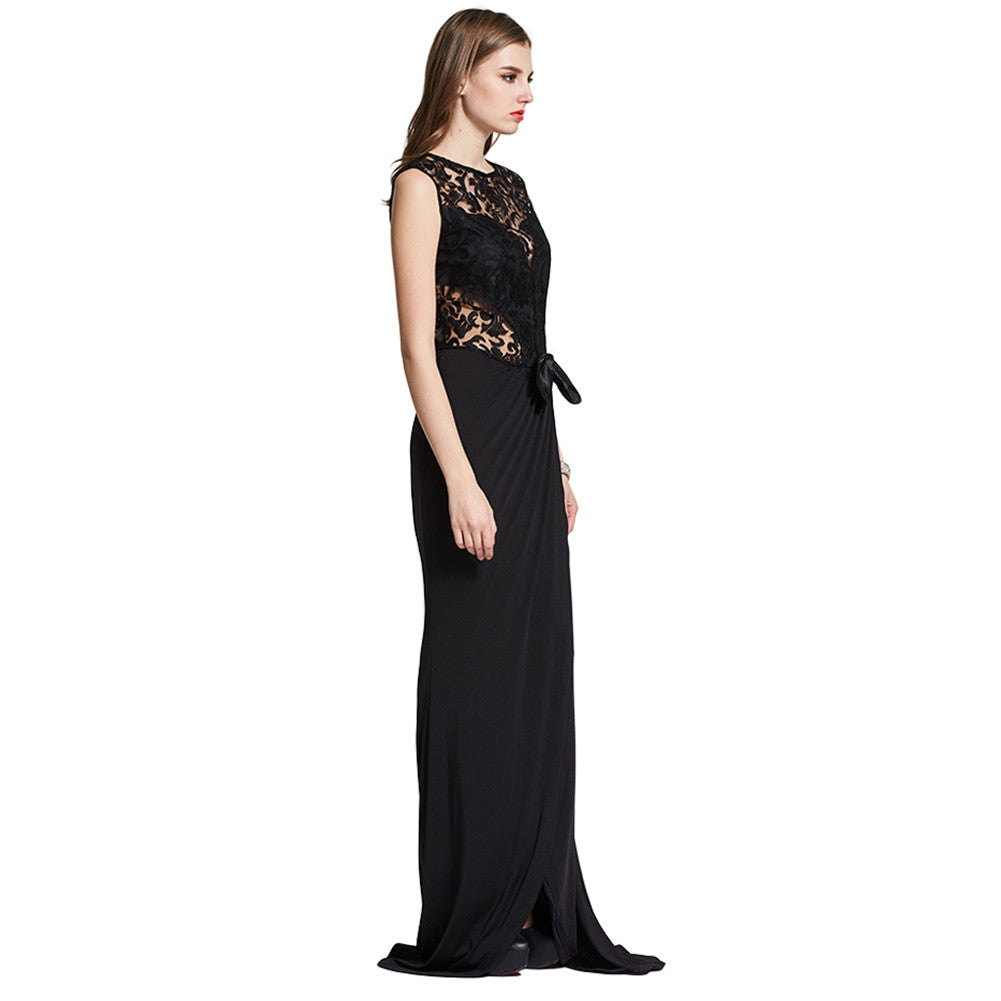 Backless Black Long Formal Evening Dress Thigh-High Slit - Sins & Temptations